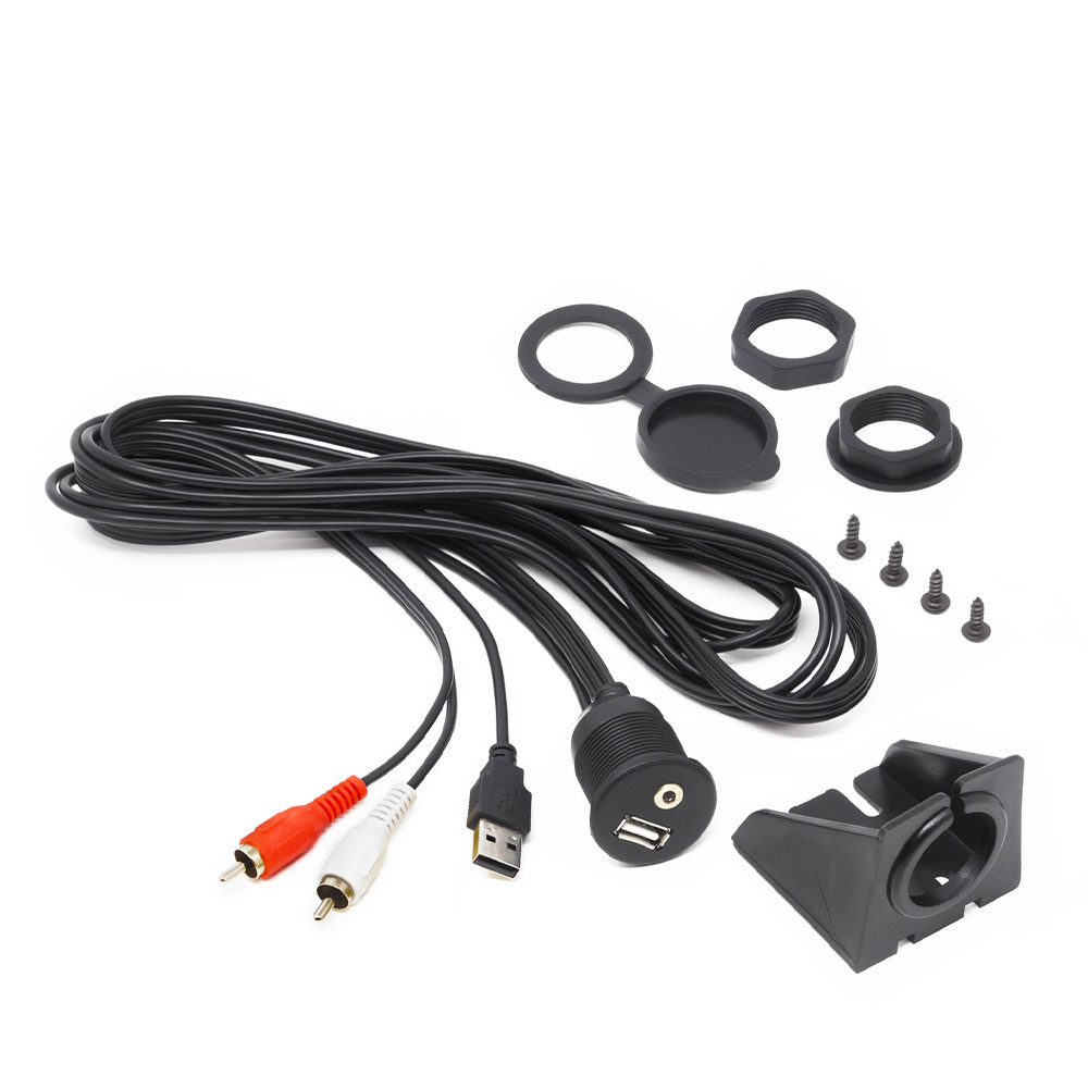 Hertz HMA USB Aux In – Waterproof USB & Auxiliary Input with 2m cable ...